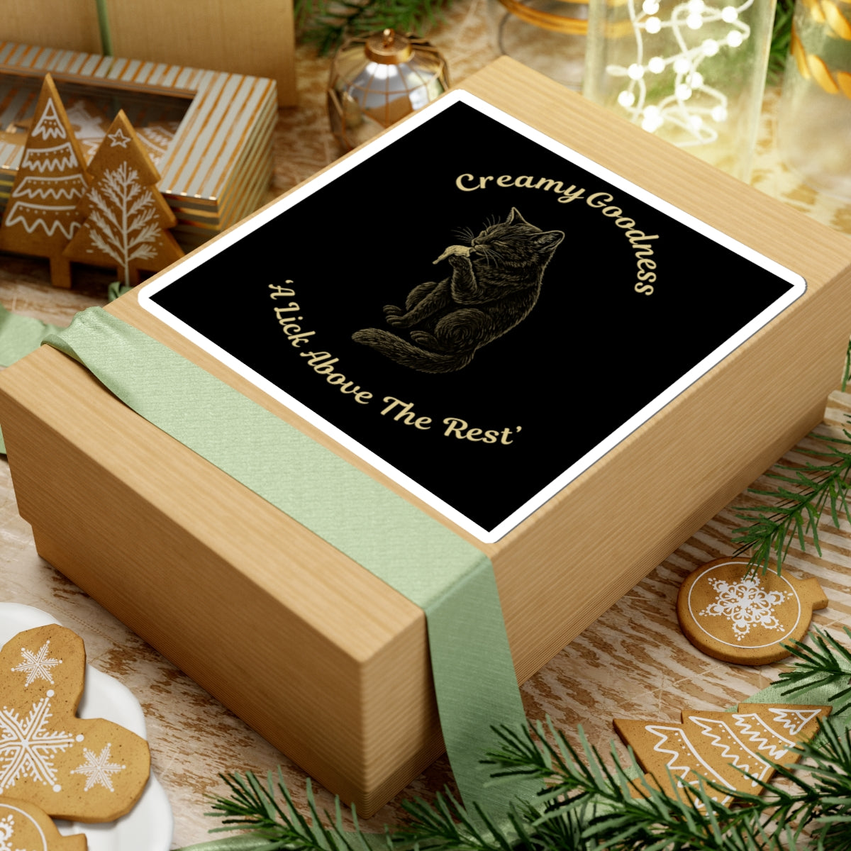 Creamy Goodness Cat Stickers - Cute Cat Art for Laptops, Notebooks, Gifts, Home Décor, Pet Lovers